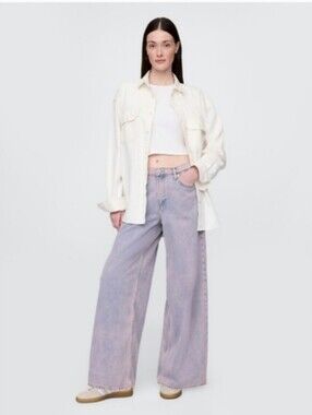 Gap Baggy Flared Legs Jeans Rose Mist Pink